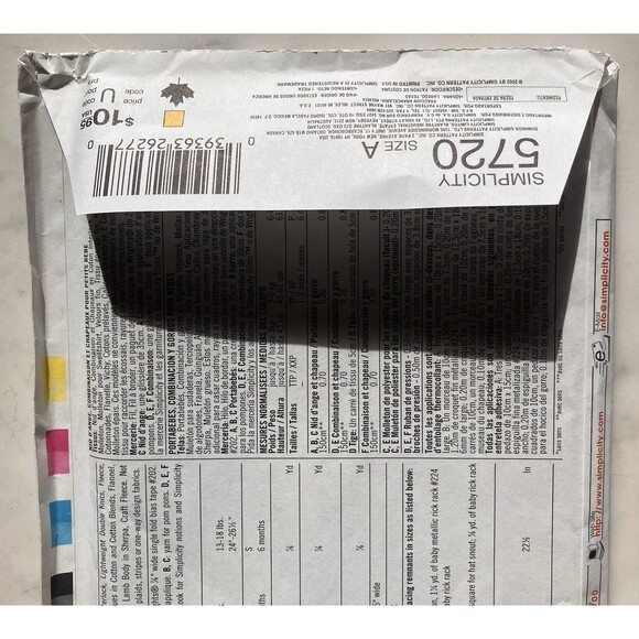 Simplicity Pattern 5720 Baby Bunting One Piece Romper & Hats Uncut New Sleeper - Picture 3 of 4